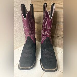 Ariat Black and Purple Western Boots